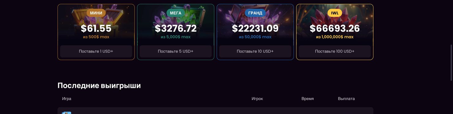 iWild джекпоти Mini Mega Grand IWL