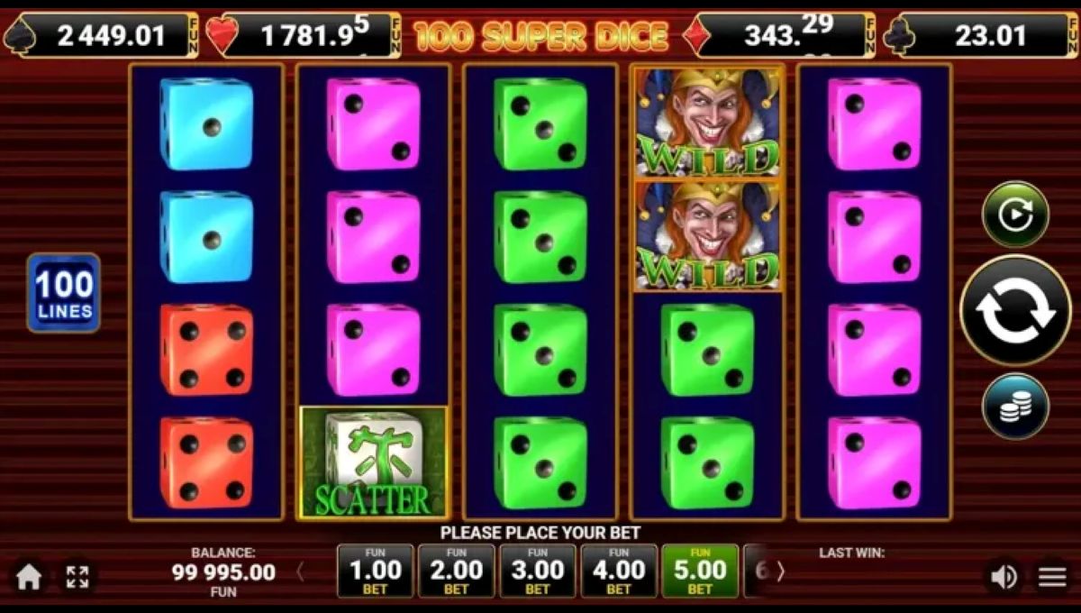 gameplay-100-super-dice-amusnet