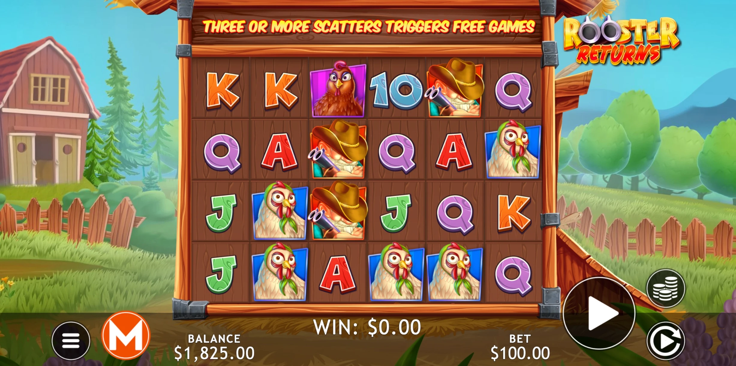 rooster returns slot