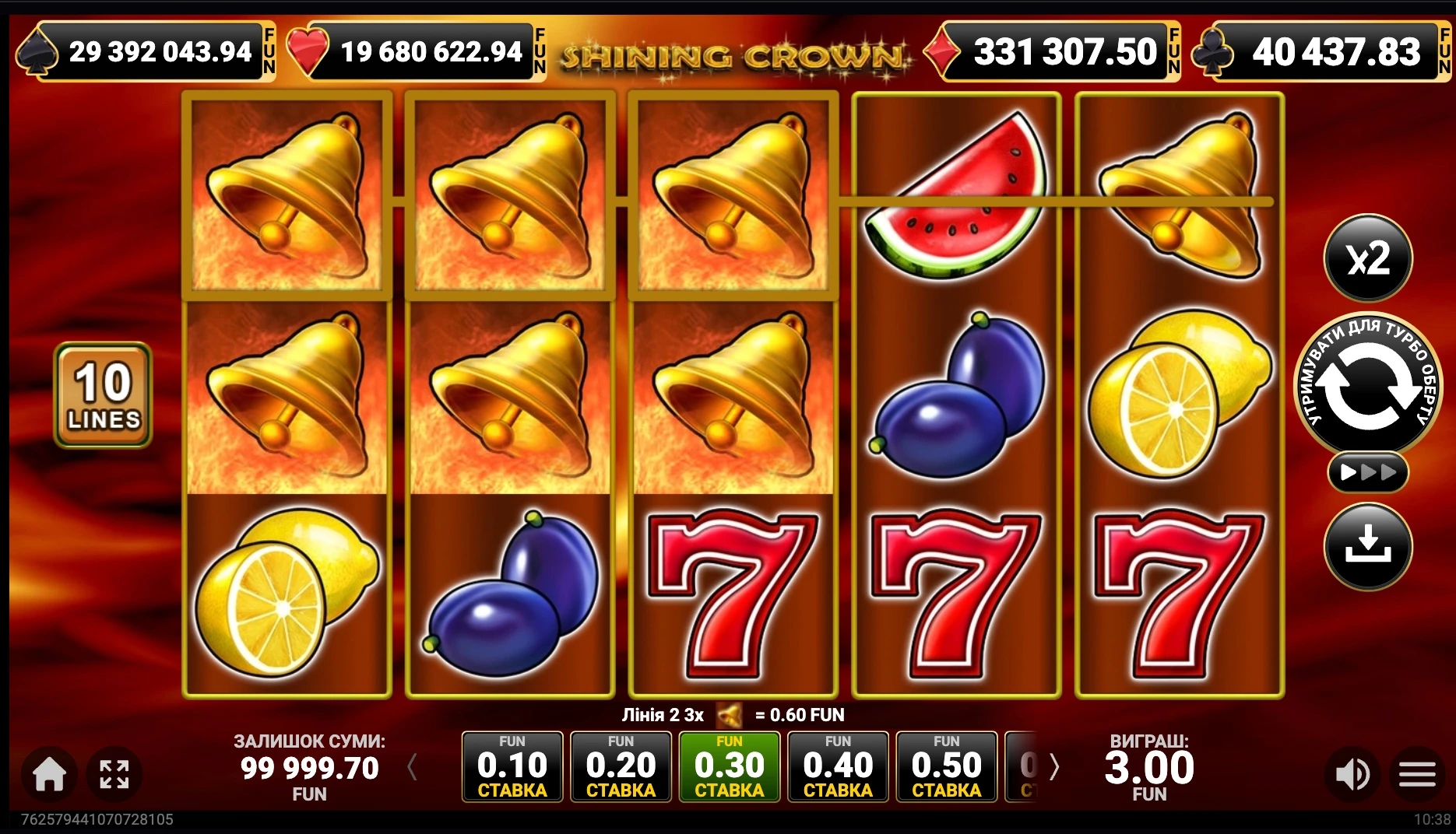 shining crown slot