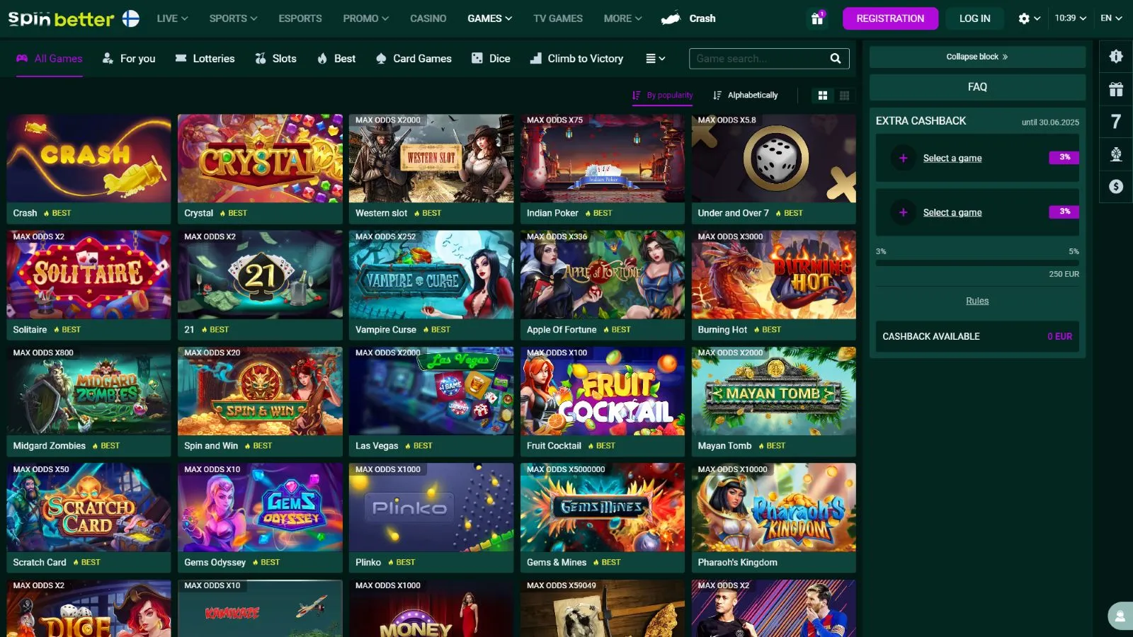 SpinBetter slots