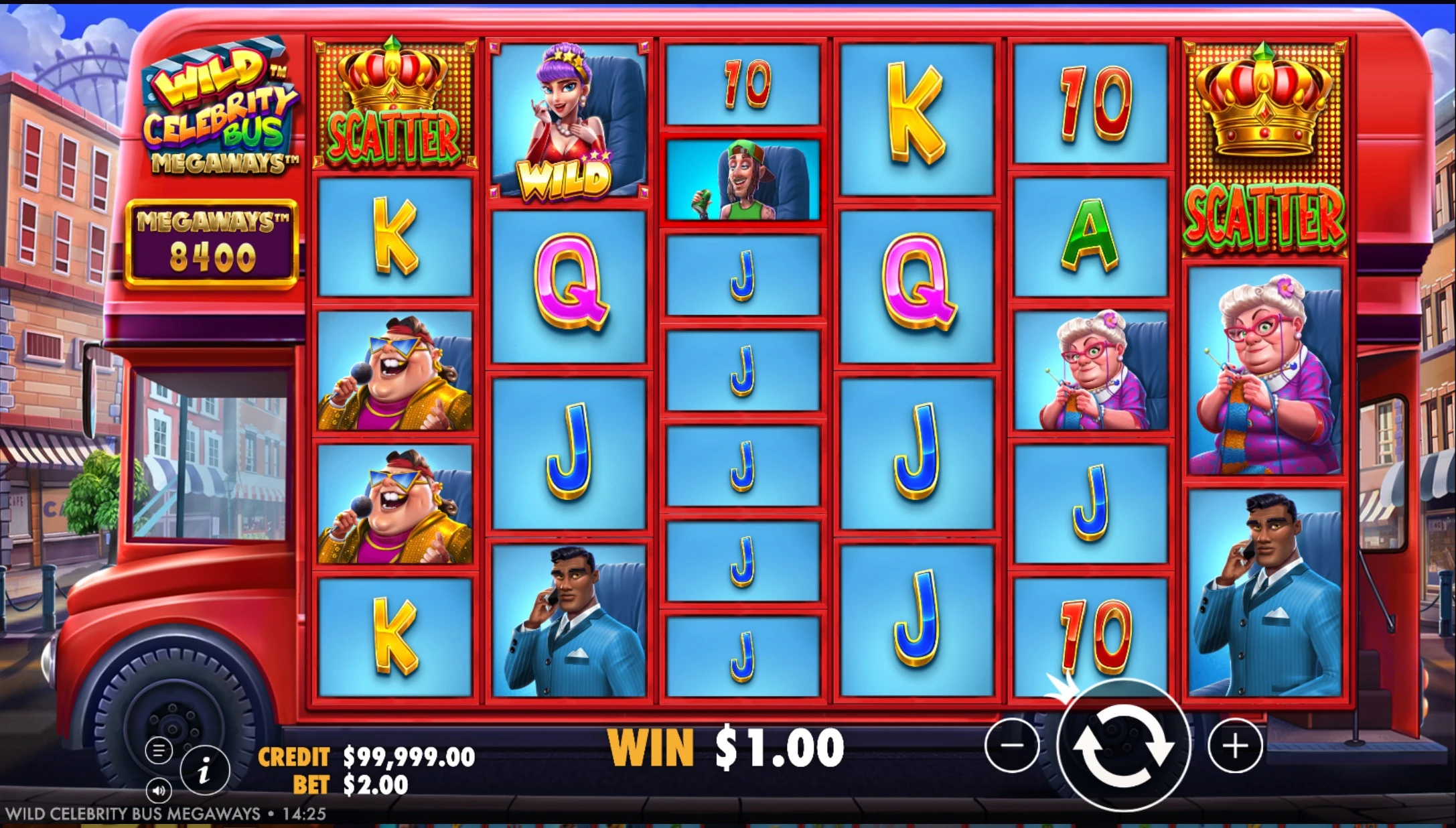 wild celebrity bus megaways slot